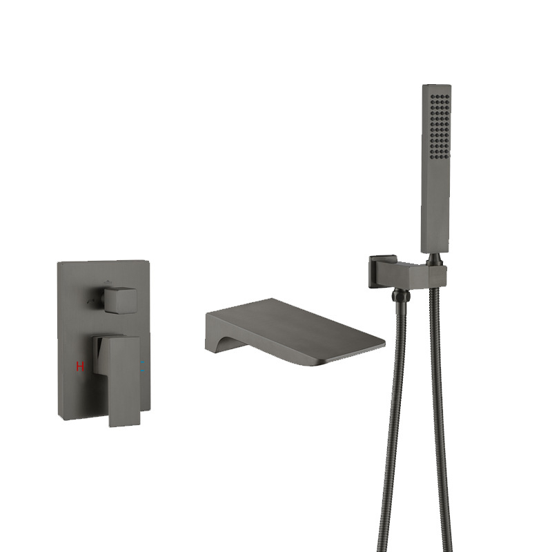 Skriveni vodopadni set slavina za kadu, dvostruka funkcija, skrivena ugradnja, mesing tijelo, keramički disk ventil, model 83006