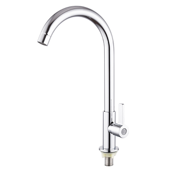 Кухненски кран с една дръжка, неръждаема стомана с медно ядро, вертикален монтаж, студена вода, модел WSY-900159