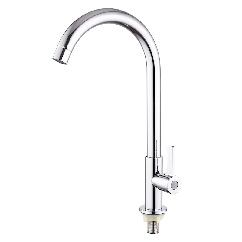 Кухненски кран с една дръжка, неръждаема стомана с медно ядро, вертикален монтаж, студена вода, модел WSY-900159