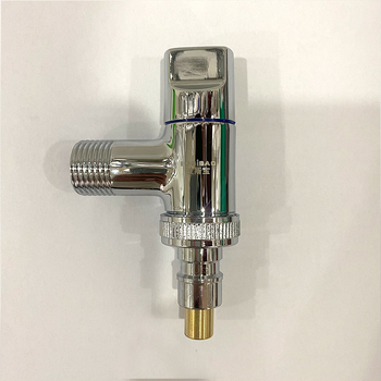 Mini slavina za perilicu rublja, kratka, univerzalni navoj 1/2''-3/4'', zaštita od slučajnog ispadanja, automatsko zatvaranje vode; materijal bakar; promjer ulaza/izlaza 15 mm; nazivni tlak 0.8 MPa; jezgro ventila od bakra