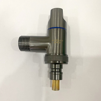Mini slavina za perilicu rublja, kratka, univerzalni navoj 1/2''-3/4'', zaštita od slučajnog ispadanja, automatsko zatvaranje vode; materijal bakar; promjer ulaza/izlaza 15 mm; nazivni tlak 0.8 MPa; jezgro ventila od bakra