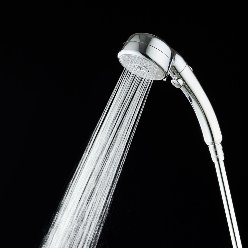 Ručna tuš glava od ABS-a, nano mikro-bubice za njegu kože, pod pritiskom, pet režima protoka vode, kružni oblik, navojno montaža, maksimalna temperatura 80°C, nazivni tlak 4 kg