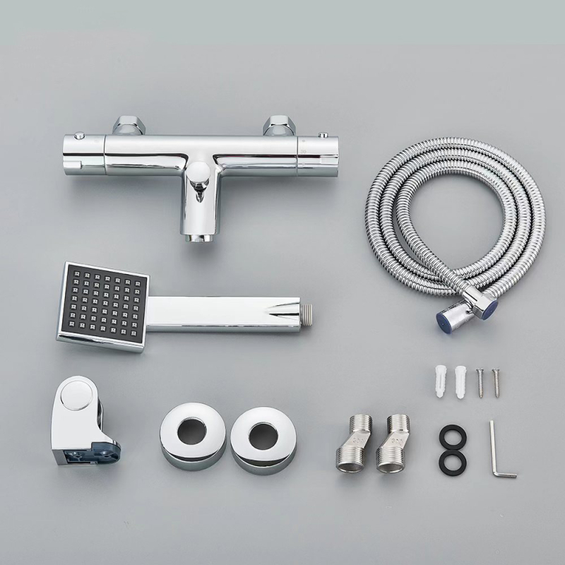 Стенно монтиран комплект душ за вана с постоянна температура, меден корпус, модел 839; 3–80°C; 0.1–0.8 MPa