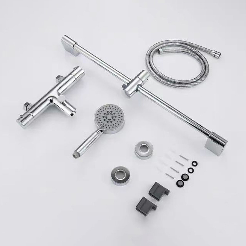 Стенно монтиран комплект душ за вана с постоянна температура, меден корпус, модел 839; 3–80°C; 0.1–0.8 MPa