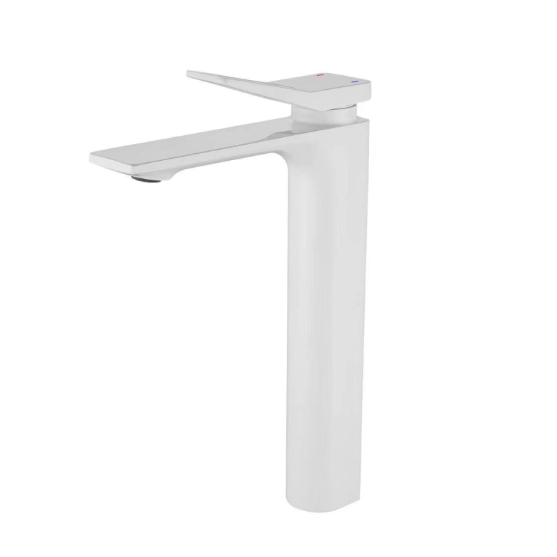 Кран за умивалник, смесител, медно-сплавно тяло, еднорелсов дизайн, повдигателен режим на отваряне, керамичен картридж клапан