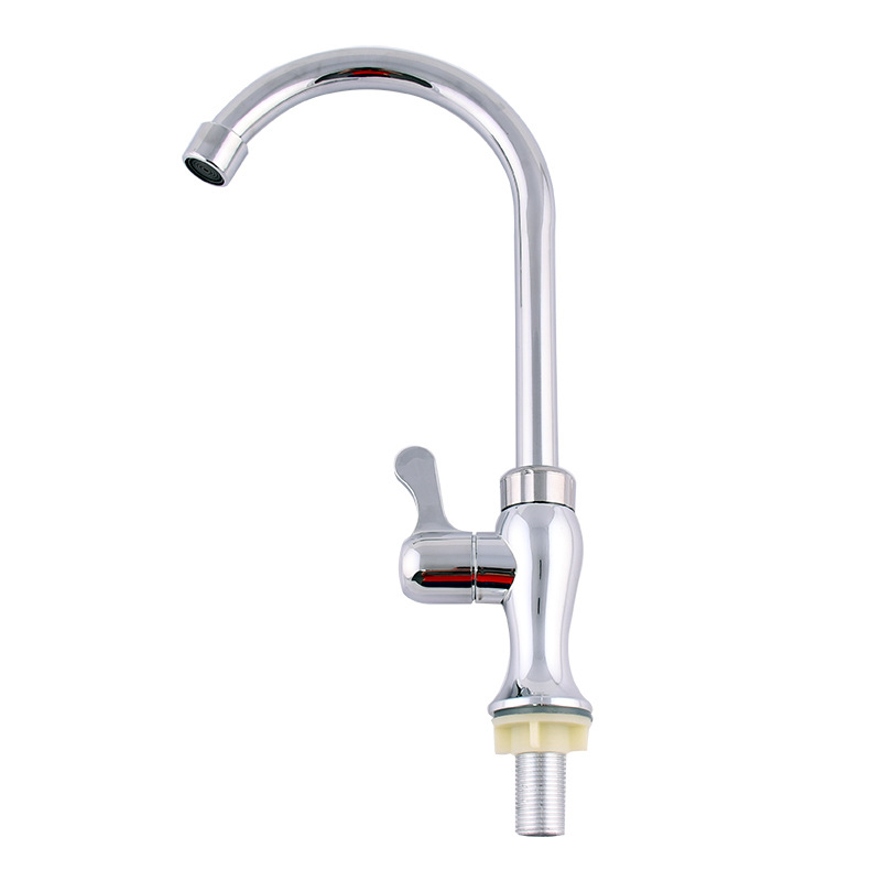 Konyhai mosogatócsaptelep műanyag testtel, kerámiás szeleppel, elektroplattált bevonattal, ülő típusú felszerelés, kulcsos nyitás