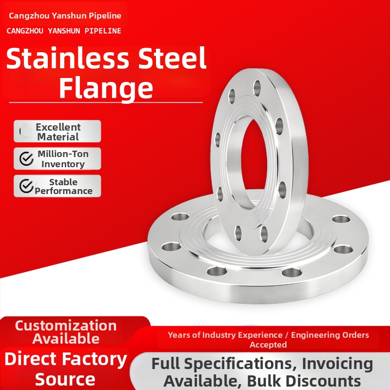Plochý zváraný flanš s krkom, 304 nehrdzavejúca oceľ, horizontálny typ, zvárané spojenie, Gb štandard