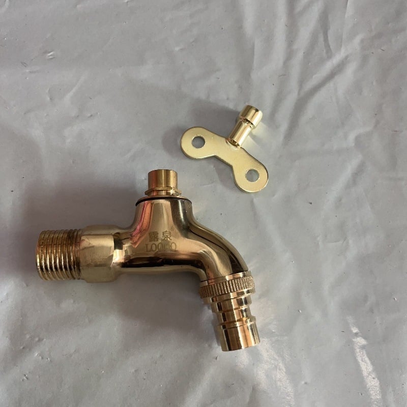 Falra szerelt mosógép csap, réz anyagú, indukciós nyitás, kerámia korongos szelep, egységsejt konstrukció, elektroplazált felület, Luquan Bathroom