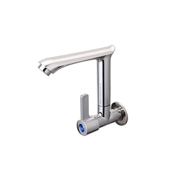 Beépített konyhai mosogató csaptele, egyetlen hideg víz, oldalsó bemenet, kerámiadisk szelep, ABS test, elektroplakált felület