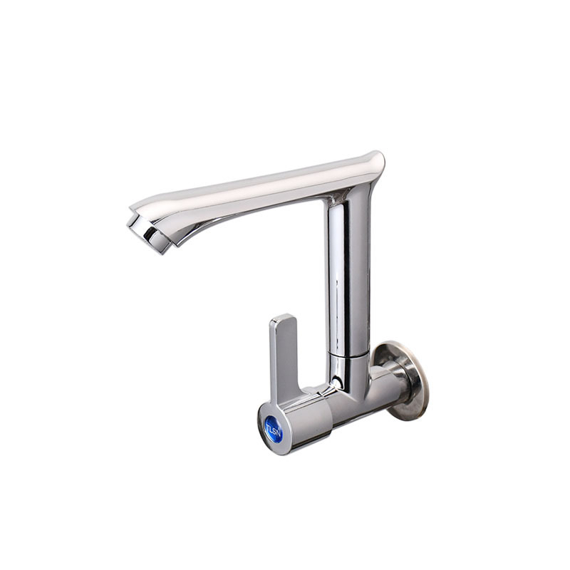 Beépített konyhai mosogató csaptele, egyetlen hideg víz, oldalsó bemenet, kerámiadisk szelep, ABS test, elektroplakált felület