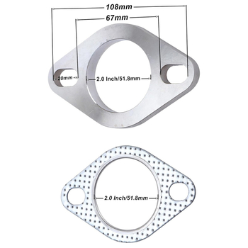 Kit de conectare cu flanșă pentru evacuare, garnitură, oțel inoxidabil, diametru 2 inch, conexiune prin șuruburi