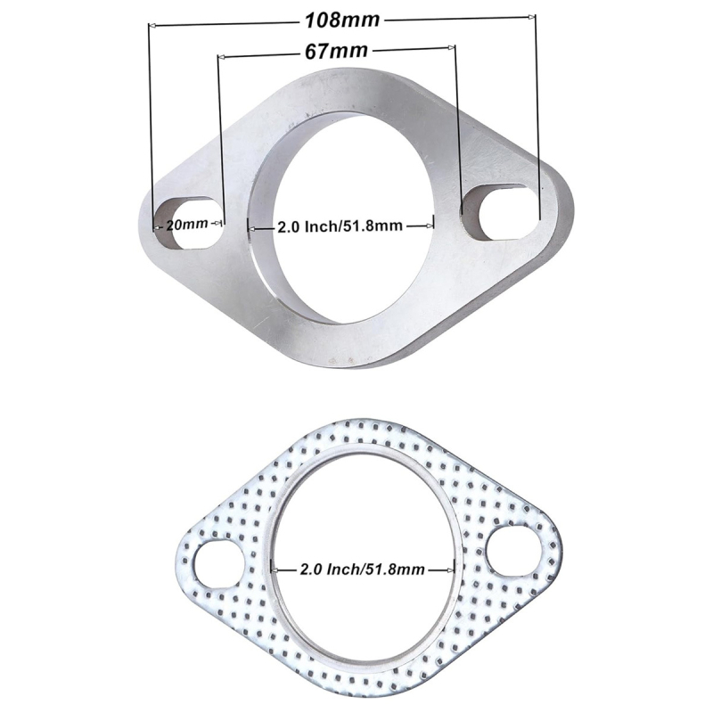 Kit de conectare cu flanșă pentru evacuare, garnitură, oțel inoxidabil, diametru 2 inch, conexiune prin șuruburi