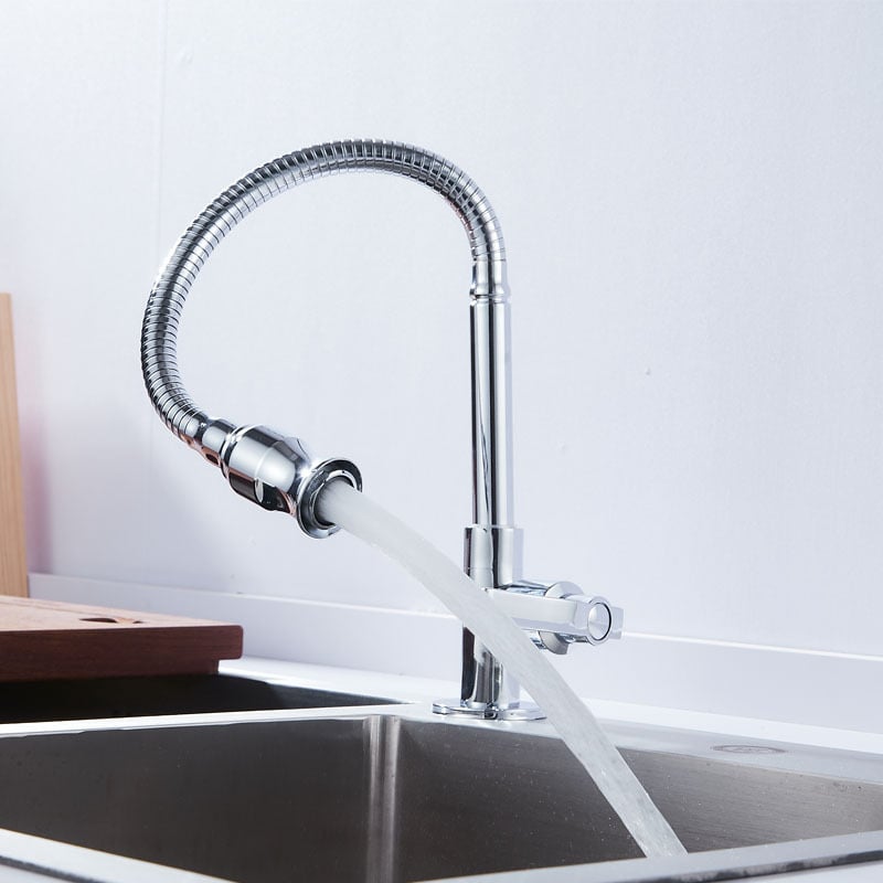 Konyhai rozsdamentes acél hidegvíz csap, modell YP-K8791, 2 cm bemenet/kimenet, csiszolt felület