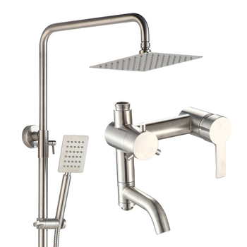 Set tuša od 304 nehrđajućeg čelika, zidni montažni, funkcija kišnice, okrugli oblik, model Sus8401