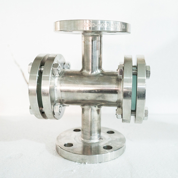 Prozor za vizualizaciju kroz cijev – ravni prolaz, nehrđajući čelik s fluoridnom oblogom, flanšno spajanje, promatračko zrcalo cijevi, za vodu, ulje i plin