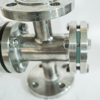 Prozor za vizualizaciju kroz cijev – ravni prolaz, nehrđajući čelik s fluoridnom oblogom, flanšno spajanje, promatračko zrcalo cijevi, za vodu, ulje i plin