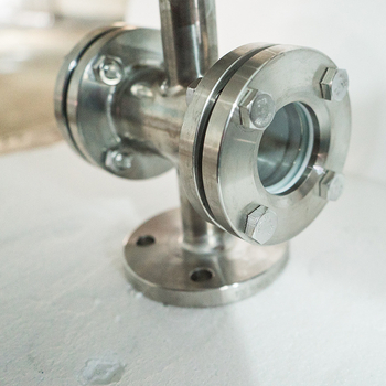 Prozor za vizualizaciju kroz cijev – ravni prolaz, nehrđajući čelik s fluoridnom oblogom, flanšno spajanje, promatračko zrcalo cijevi, za vodu, ulje i plin