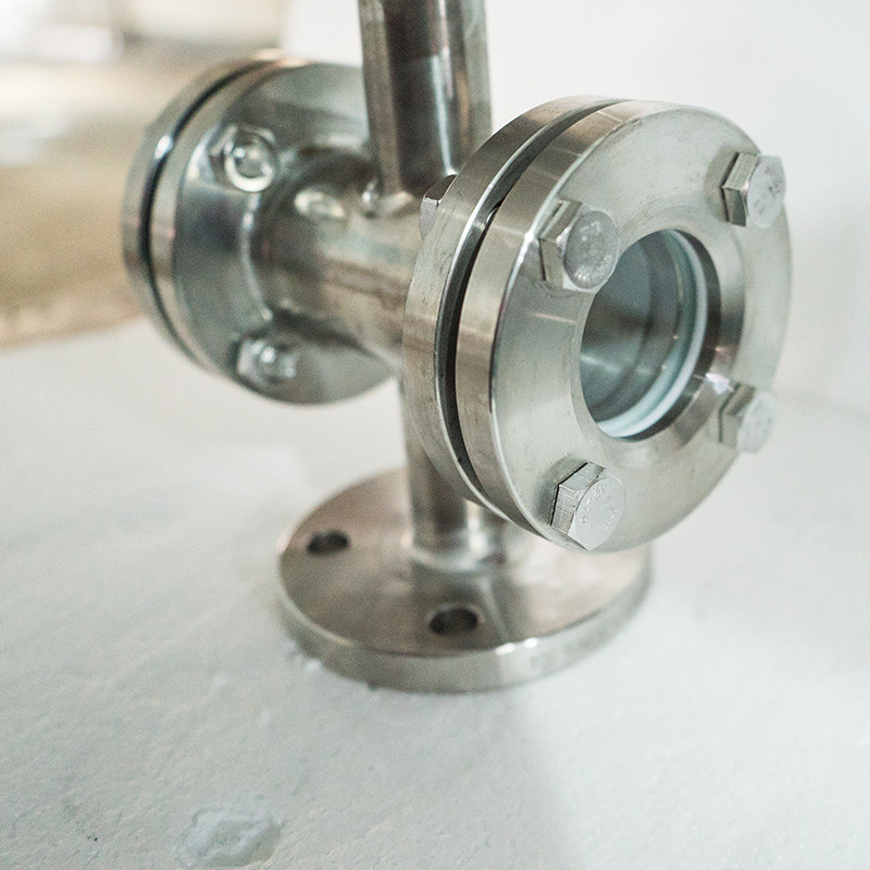 Prozor za vizualizaciju kroz cijev – ravni prolaz, nehrđajući čelik s fluoridnom oblogom, flanšno spajanje, promatračko zrcalo cijevi, za vodu, ulje i plin