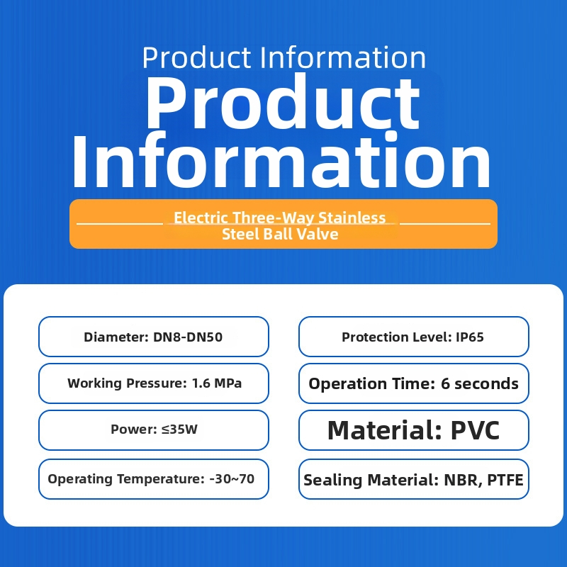 Elektrický nerezový guľový ventil DN32, trojdielne telo