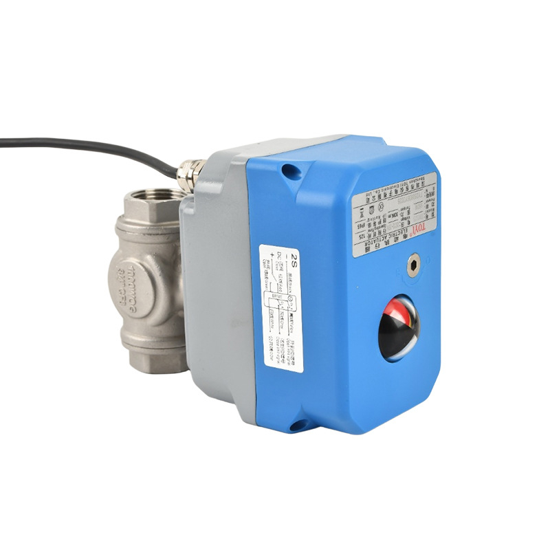 Električni nehrđajući čelični kuglasti ventil DN32, trodijelno tijelo