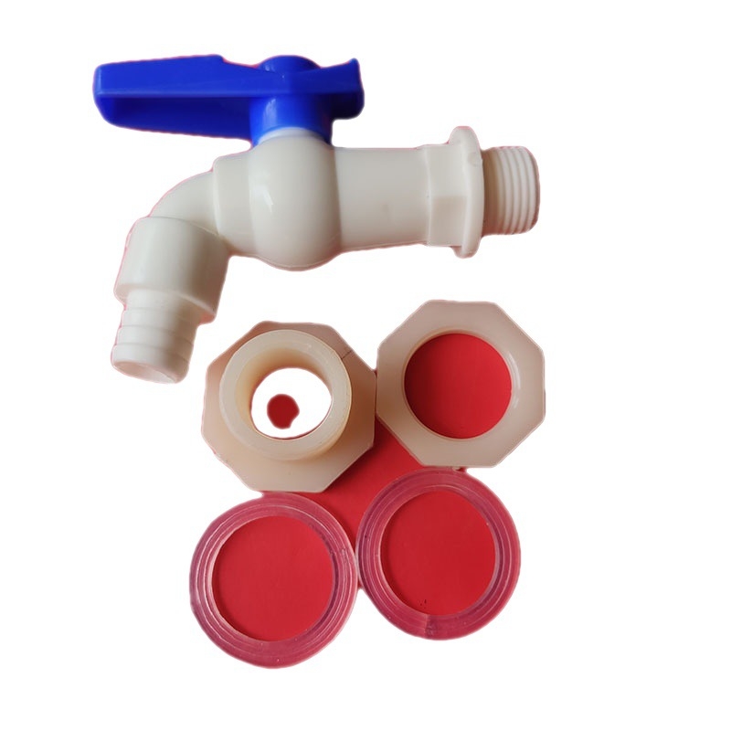 Plastični ventil za kantu, model Bucket faucet; materijal: plastika; funkcija: električni ventil; način otvaranja: tip s ključem; konstrukcija: jednodijelna spojka