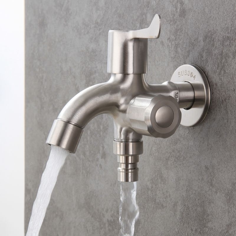 304 rozsdamentes acél mosógép csaptele, kettős kimenet, kefés felület, teljes réz szelepcső, CE tanúsítvány