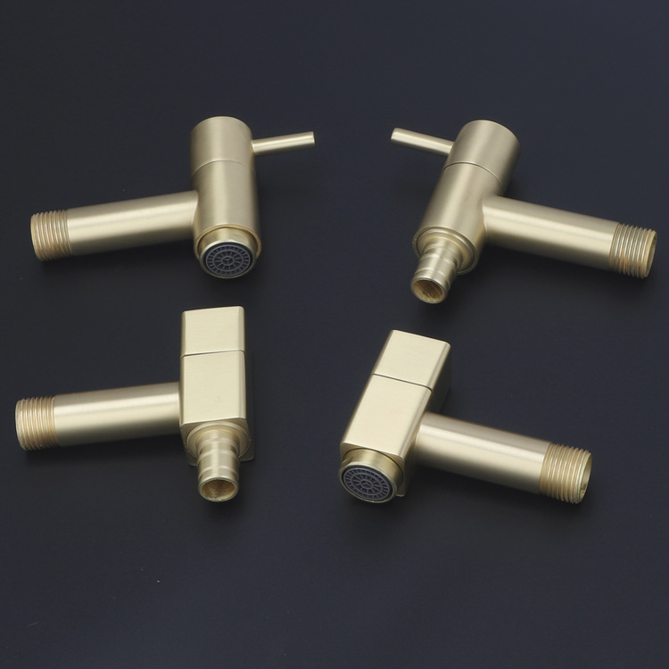 Bakreni ventil za perilicu rublja, zidni, brzo otvaranje mlaza, 1/4-inčni priključak, s jednim otvorom