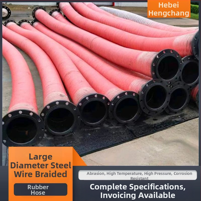 Gumová hadica pre banícky drenáž s oceľovým opletením, s veľkým priemerom, typ s flange, vysoký tlak, odolná voči opotrebeniu, model 3631