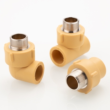 PPR rúrkové fitingy guľový ventil s meďovým telom — materiál: PPR+meď; hrúbka steny: národný štandard; teplota: normálna; tlak: normálny