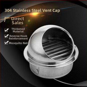 Nerezový koncový kryt trubice, vzdušný ventil, hrúbka steny 0,4 mm, vodeodolný