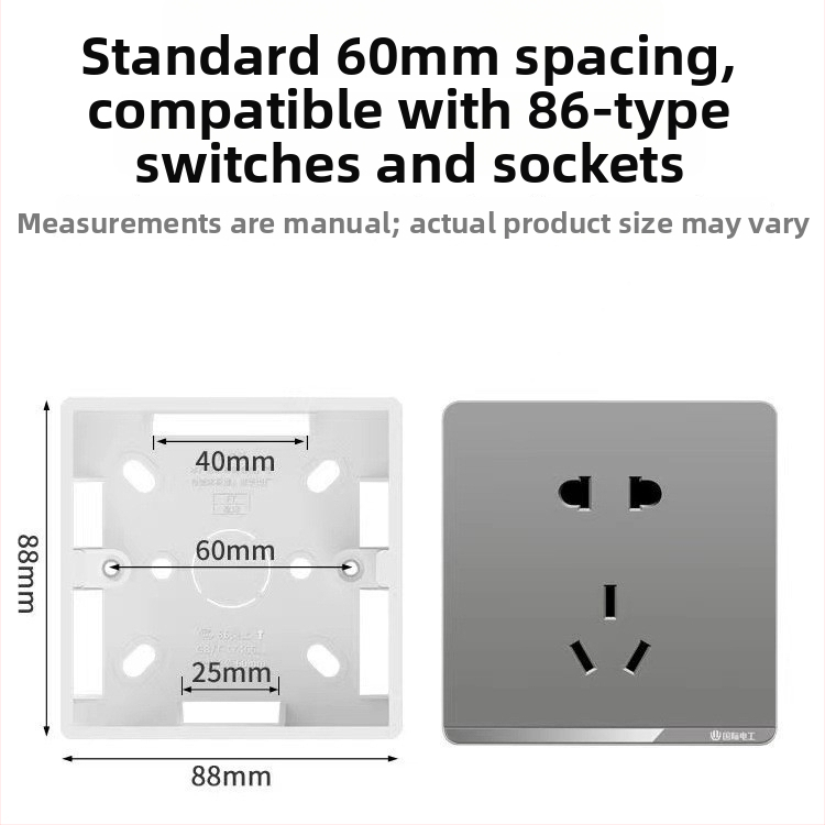 Povrchovo montovaná dvojdielna krabička na vypínač a zásuvku, PVC, nehorľavá, model 86