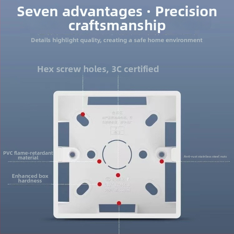 Povrchovo montovaná dvojdielna krabička na vypínač a zásuvku, PVC, nehorľavá, model 86