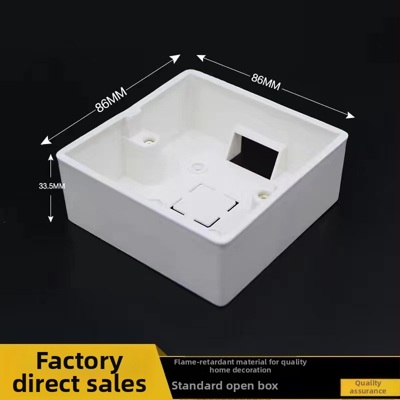 Povrchovo montovaná dvojdielna krabička na vypínač a zásuvku, PVC, nehorľavá, model 86