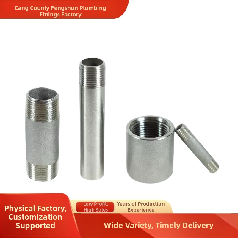 Pozinkovaná dvojstranná predlžovacia tyč s vonkajším závitom, model DN15–DN100, uhlíková oceľ, hrúbka steny 3 mm, značka Smooth Wind