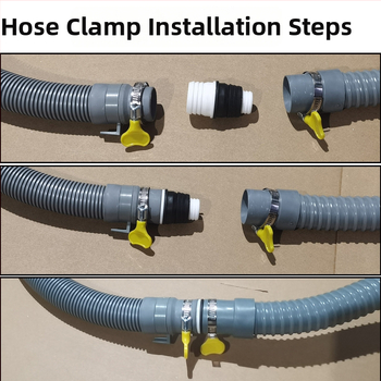 Nerezová oceľová objímka na hadicu s rukoväťou, nastaviteľná 13–44 mm, hrúbka steny 1 mm, prvotriedna trieda