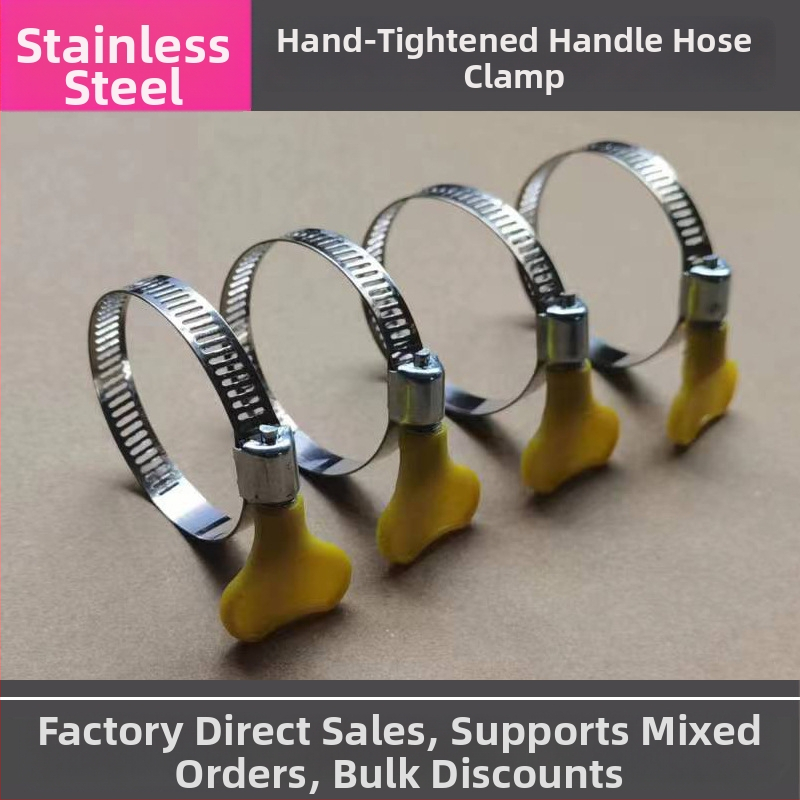 Nerezová oceľová objímka na hadicu s rukoväťou, nastaviteľná 13–44 mm, hrúbka steny 1 mm, prvotriedna trieda