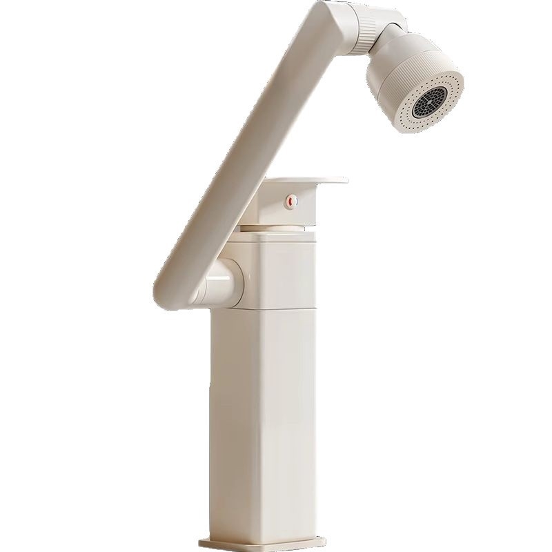 Slavina za umivaonik s robotskom rukom – tijelo od mesinga, ugradnja na ploču, keramički disk ventil, otvaranje podizanjem, model Cream Style