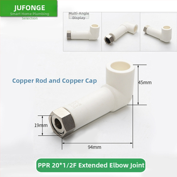 Jufeng PPR set fitinga za bojler: mali spoj, 1/2 inch, 3/4 inch, 1 inch spojnice; koljeno, T spoj i ravni spoj; solarni vodomjer spojnik