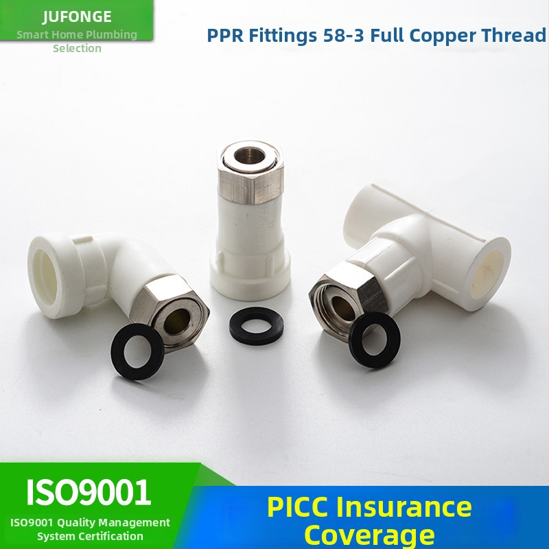 Jufeng PPR set fitinga za bojler: mali spoj, 1/2 inch, 3/4 inch, 1 inch spojnice; koljeno, T spoj i ravni spoj; solarni vodomjer spojnik