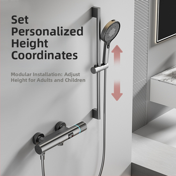 Top Spray Zuhanykészlet, réz kivitel, állandó hőmérséklet, beépített/falra szerelt/fúrásos telepítés, kevert víz kiáramlás