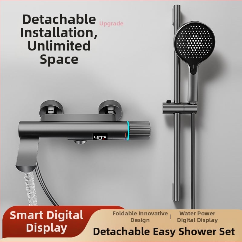 Top Spray Zuhanykészlet, réz kivitel, állandó hőmérséklet, beépített/falra szerelt/fúrásos telepítés, kevert víz kiáramlás