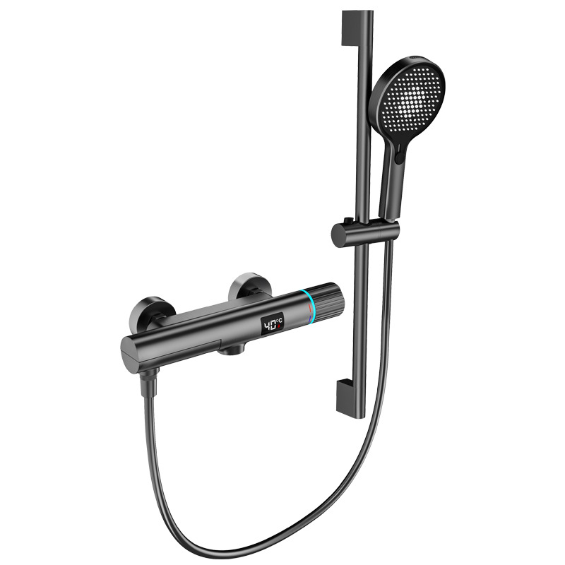 Top Spray Zuhanykészlet, réz kivitel, állandó hőmérséklet, beépített/falra szerelt/fúrásos telepítés, kevert víz kiáramlás