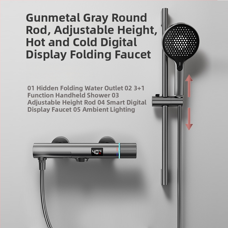 Top Spray Zuhanykészlet, réz kivitel, állandó hőmérséklet, beépített/falra szerelt/fúrásos telepítés, kevert víz kiáramlás