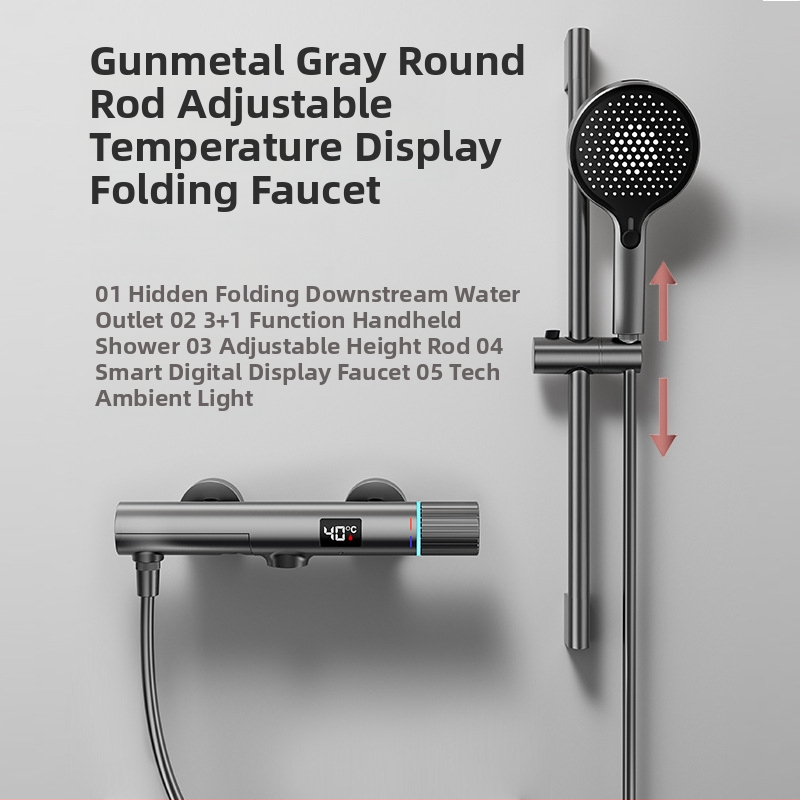 Top Spray Zuhanykészlet, réz kivitel, állandó hőmérséklet, beépített/falra szerelt/fúrásos telepítés, kevert víz kiáramlás