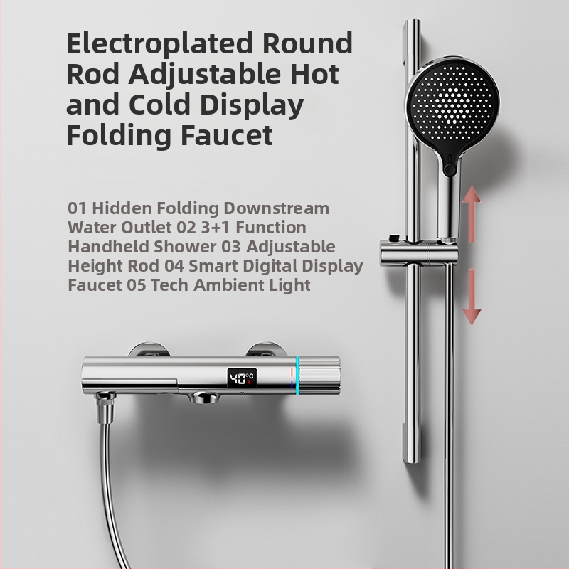 Top Spray Zuhanykészlet, réz kivitel, állandó hőmérséklet, beépített/falra szerelt/fúrásos telepítés, kevert víz kiáramlás