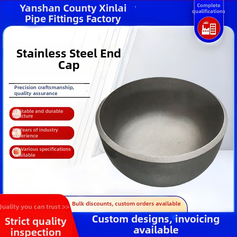 Nerezový zváraný koniec rúry, eliptická hlava v tvare motýľa, ploché dno, hrúbka steny 10 mm, vysokotlaková odolnosť