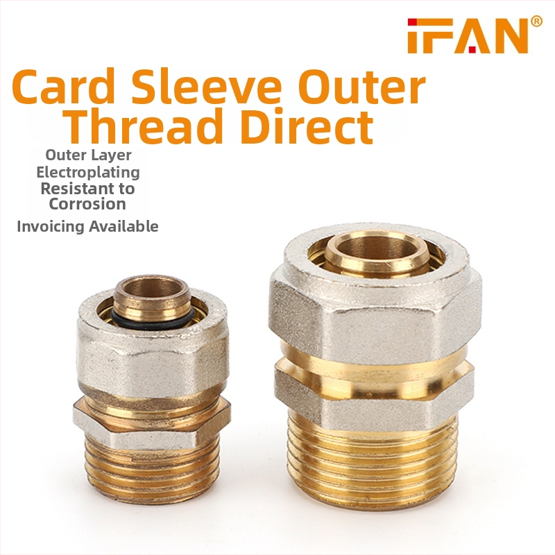 Meďový závitový spoj pre hliník-plast potrubie, model Card sleeve outer-thread direct, materiál: meď, kategória: iné