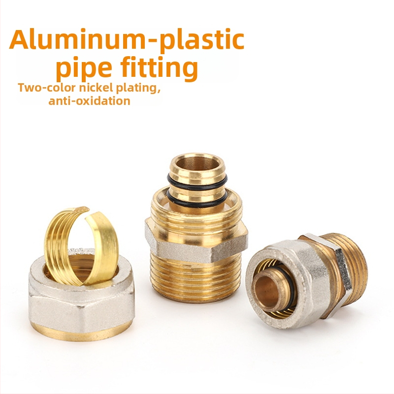 Meďový závitový spoj pre hliník-plast potrubie, model Card sleeve outer-thread direct, materiál: meď, kategória: iné