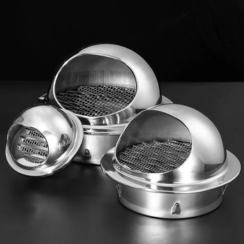 Kruhová ventilačná kapka pre vonkajšiu stenu, 304 nerezová oceľ, model YR-TFK, výfukový kryt, vodeodolný a dýchajúci