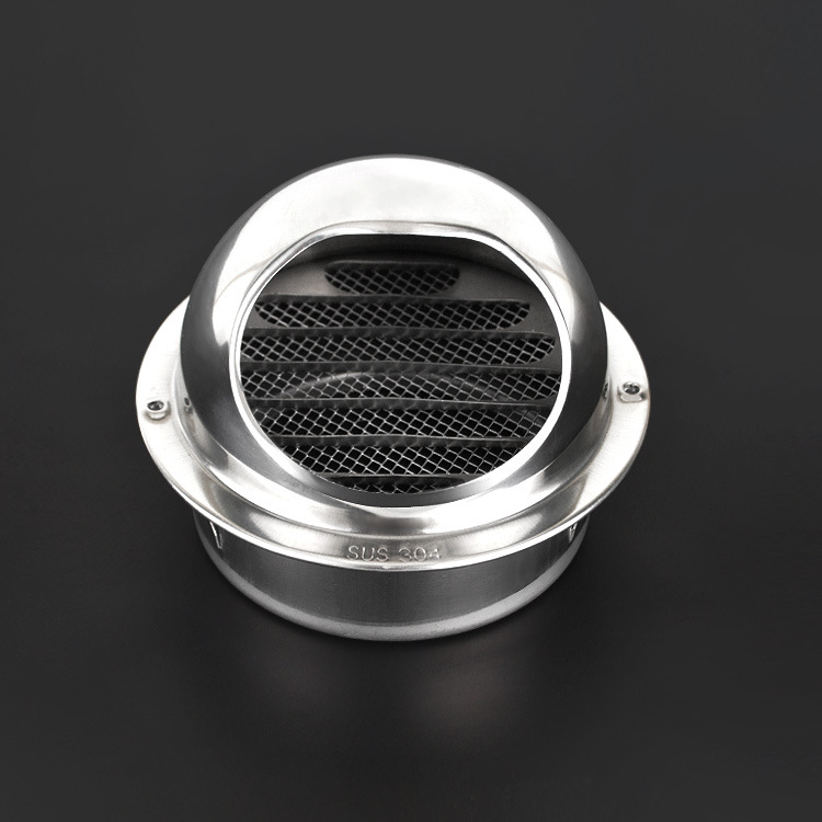 Kruhová ventilačná kapka pre vonkajšiu stenu, 304 nerezová oceľ, model YR-TFK, výfukový kryt, vodeodolný a dýchajúci